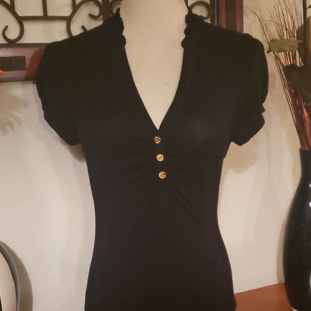 GUESS Black Blouse with Gold hardware.Size S